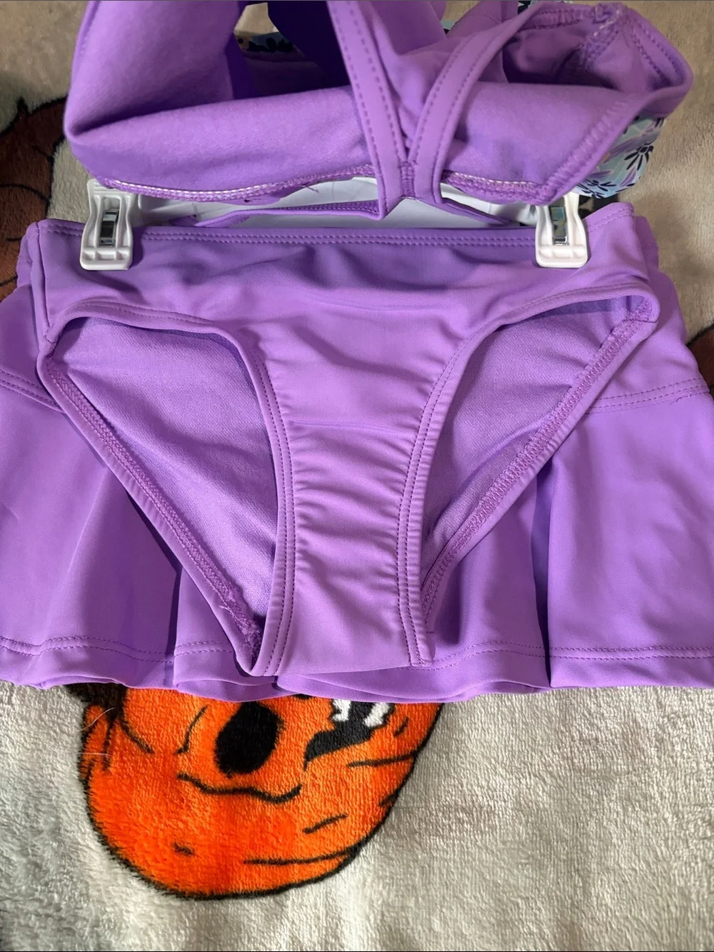 ZeroXposur Girls Floral Swim Top - Purple & Aqua Floral 3 Piece NWT Size 4/5 T